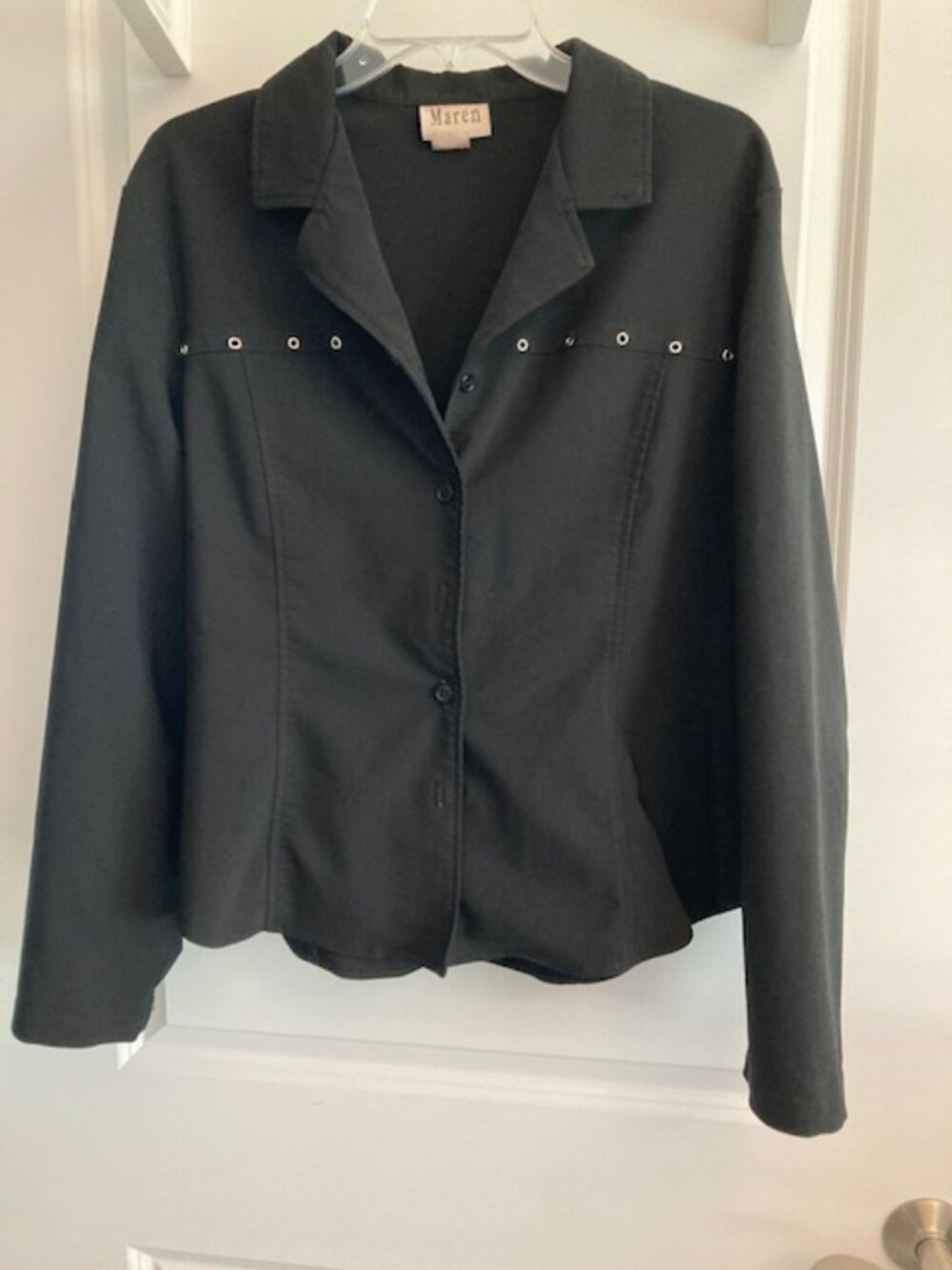 Vtg Maren Black Short Blazer with Grommet detail - XL